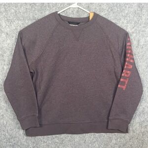 Carhartt Women's 3X Relaxed Fit Graphic Sleeve Sweatshirt Heather Purple 104410